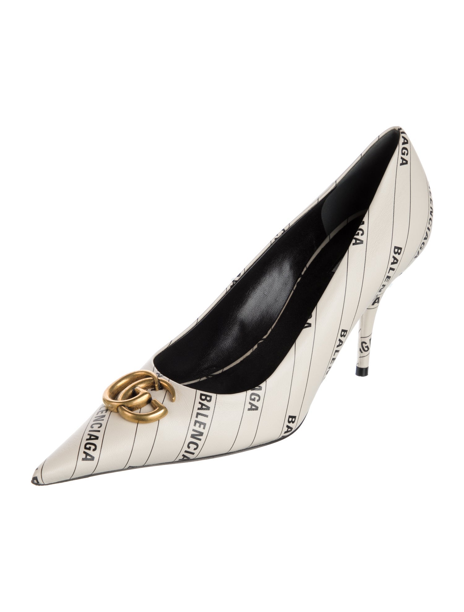 Gucci x Balenciaga Leather Printed Pumps