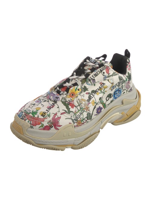 Gucci x Balenciaga Flora Print Leather Chunky Sneakers