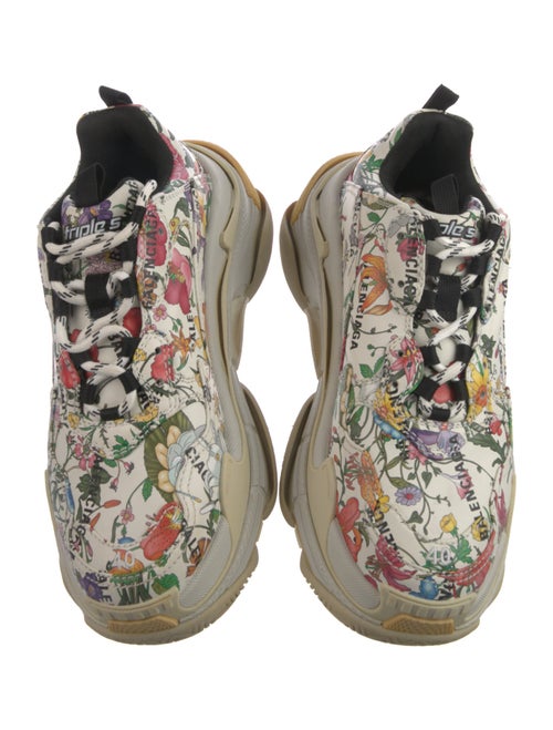 Gucci x Balenciaga Flora Print Leather Chunky Sneakers