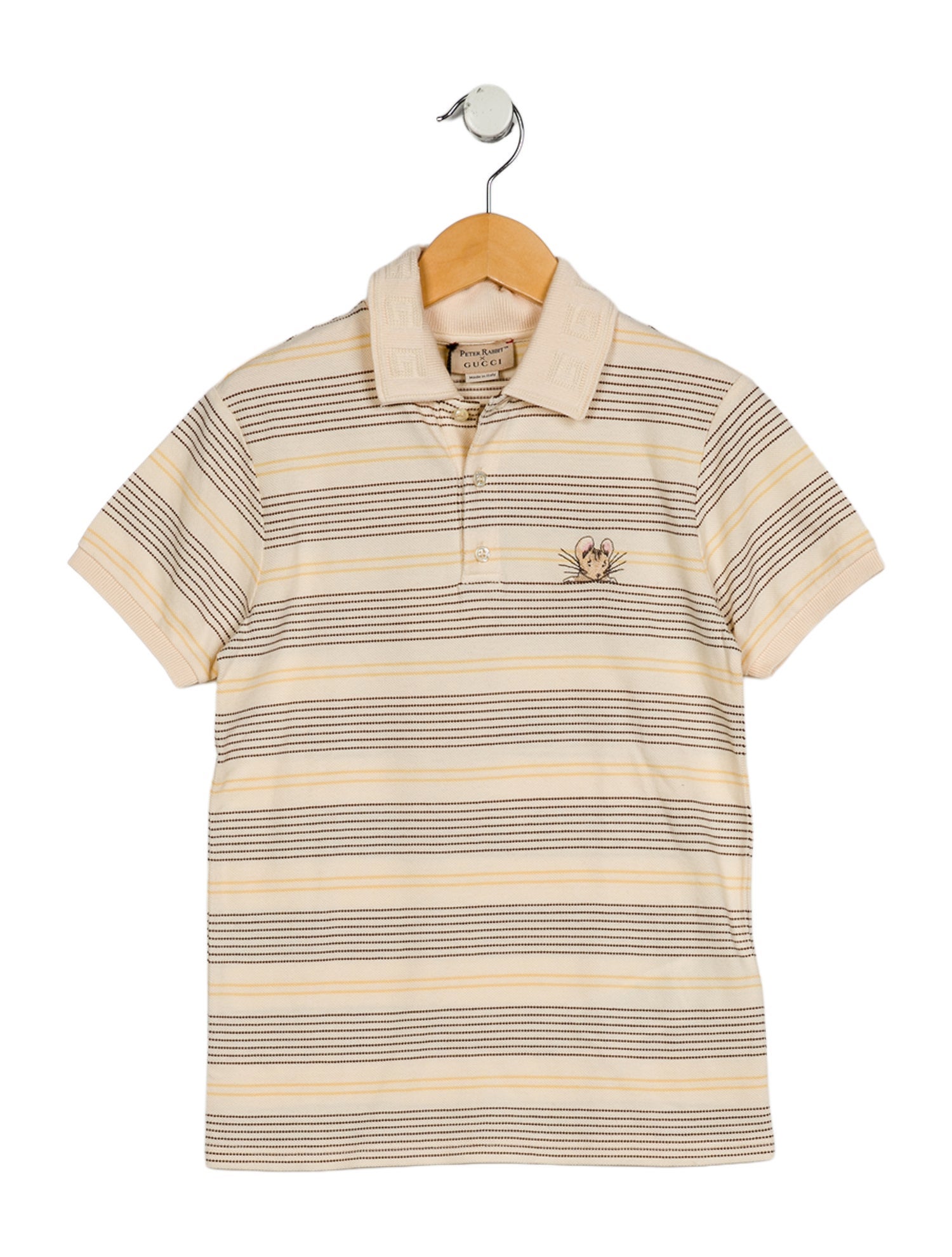 Gucci x Peter Rabbit Boys' Embroidered Stripe Button-Up Shirt w/Tags