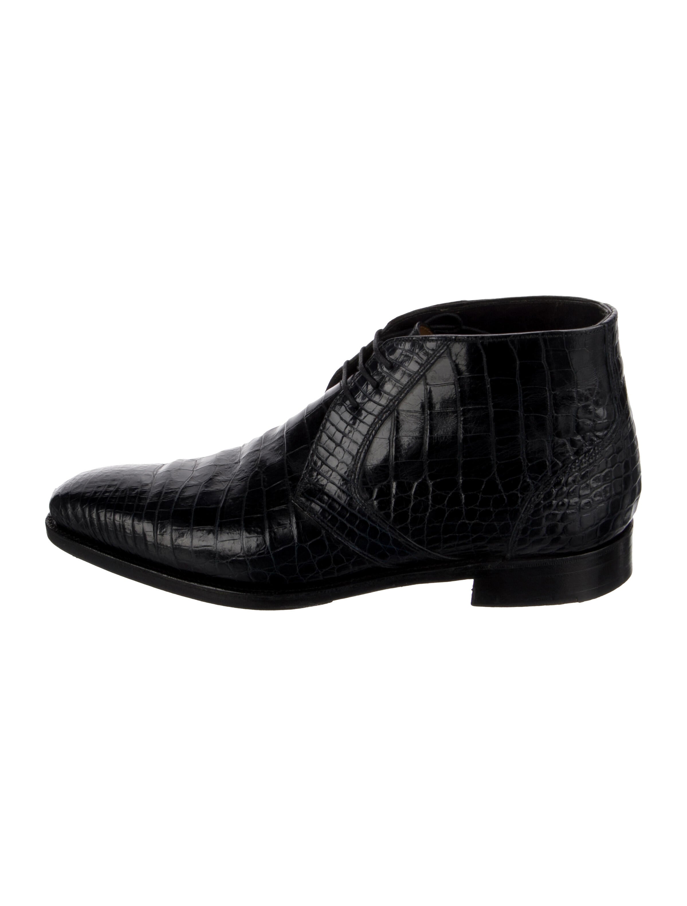 George Cleverley Alligator Lace-Up Boots