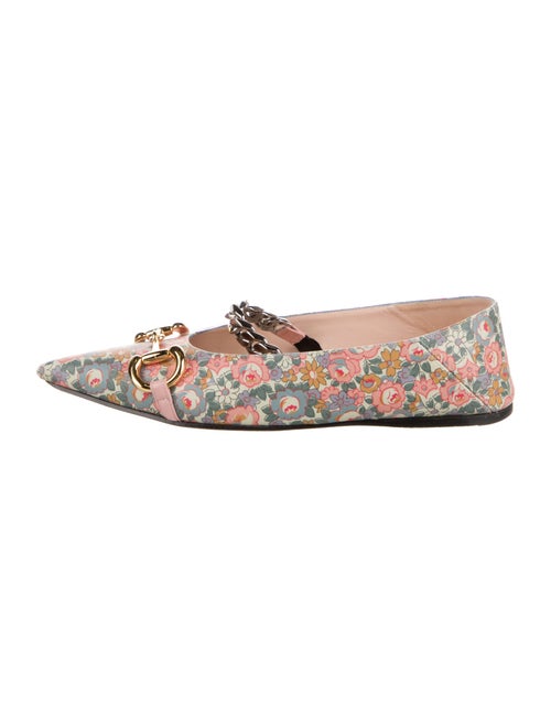 Gucci x Liberty Floral Print Chain-Link Accents Mary Jane Flats