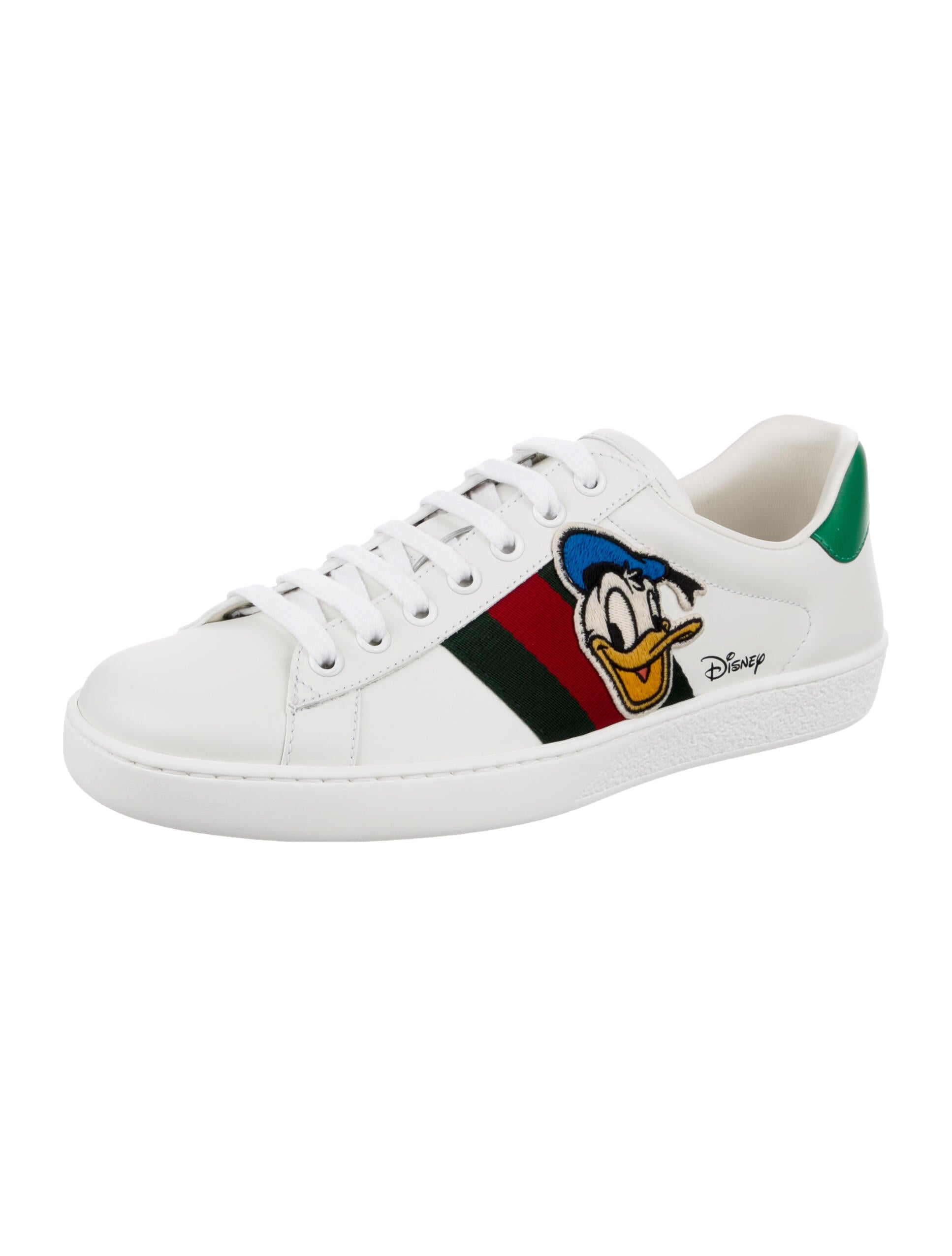 Gucci x Disney Web Accent Leather Sneakers White Sneakers, Shoes GDUIC21032 The RealReal