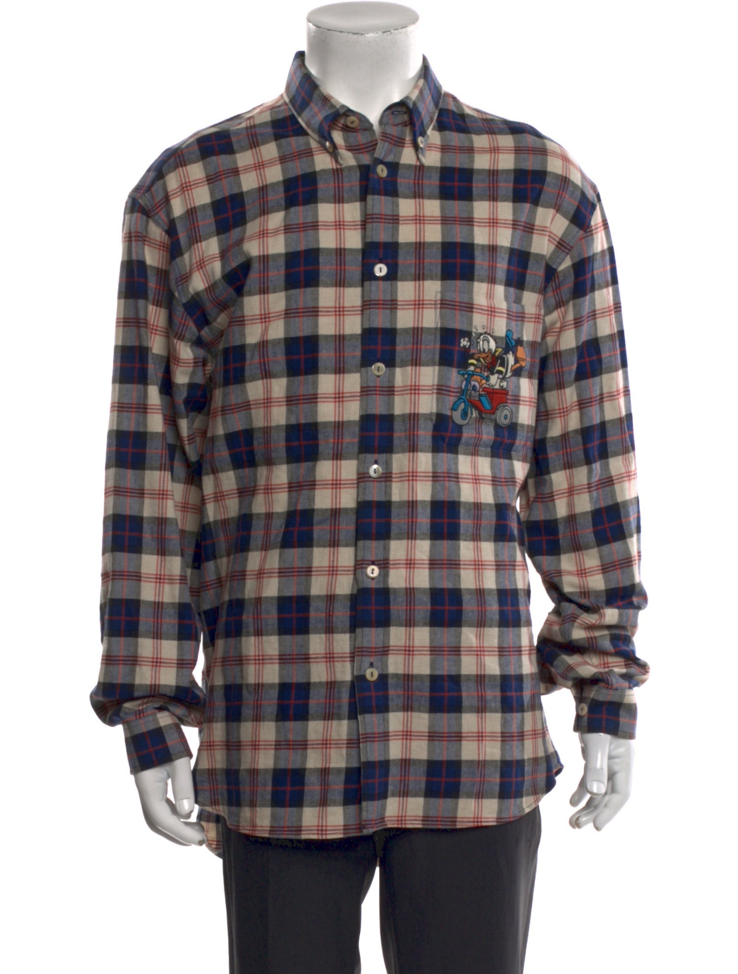 Gucci x Disney Plaid Print Long Sleeve Western Shirt