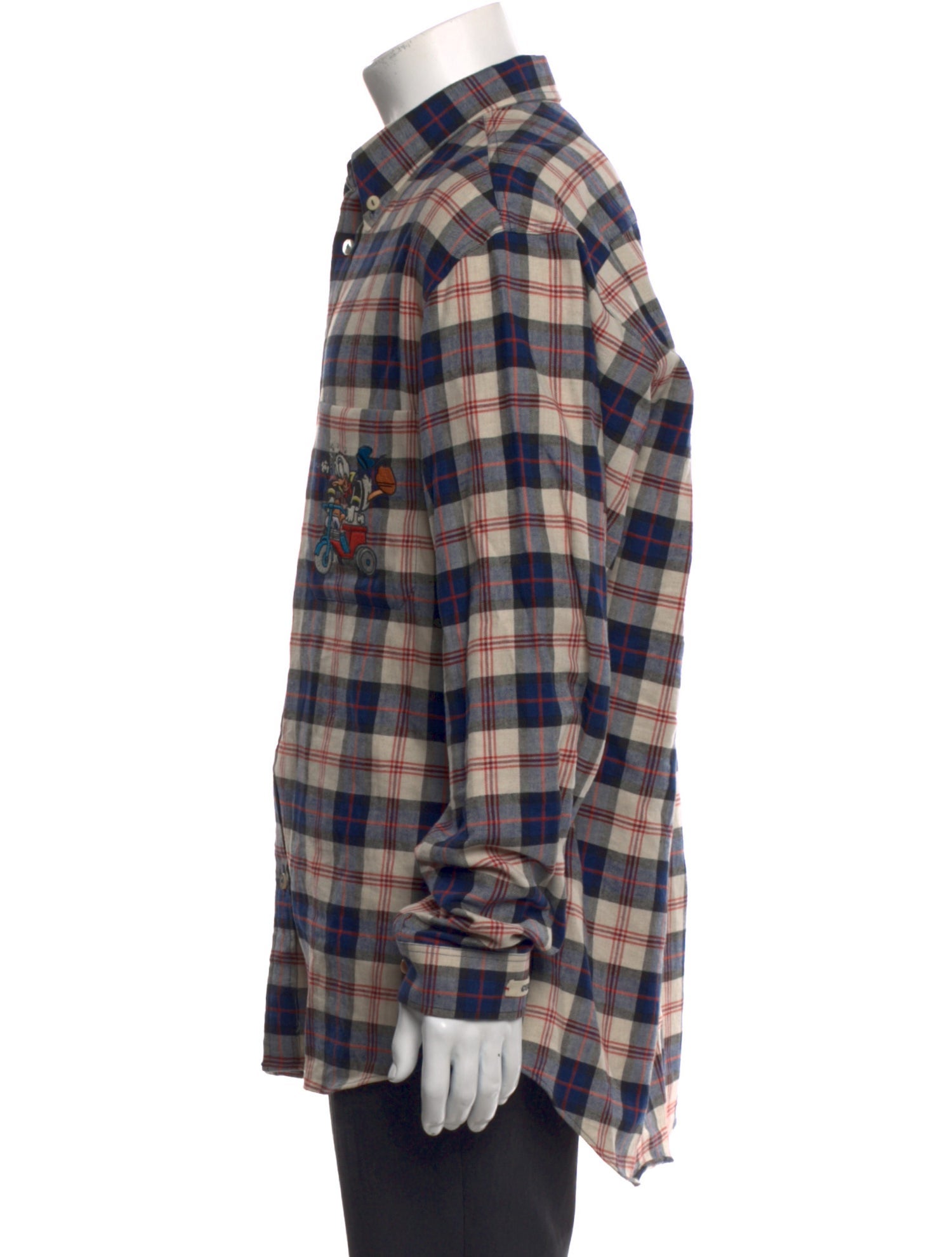 Gucci x Disney Plaid Print Long Sleeve Western Shirt