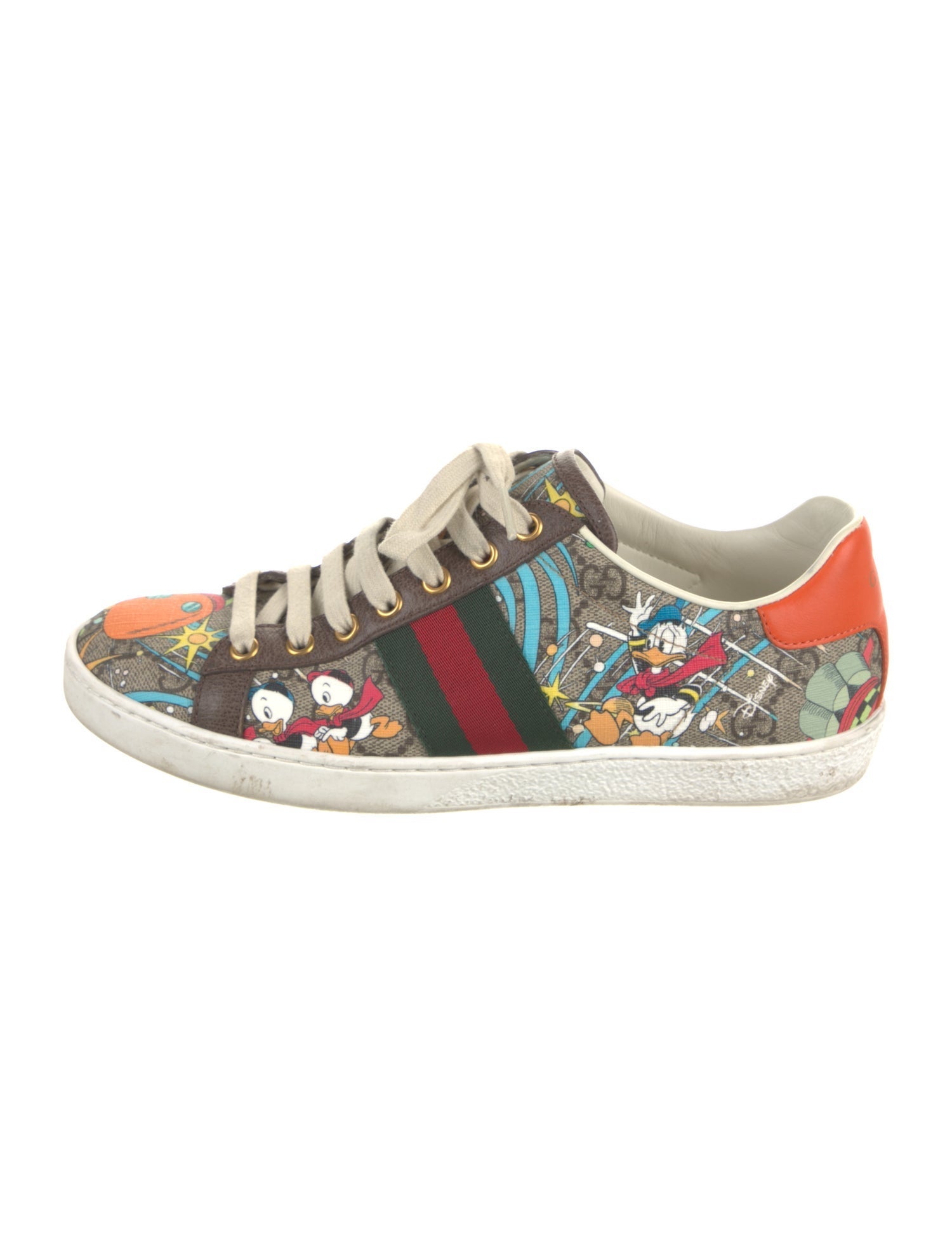 Gucci x Disney GG Canvas Leather Trim Embellishment Sneakers