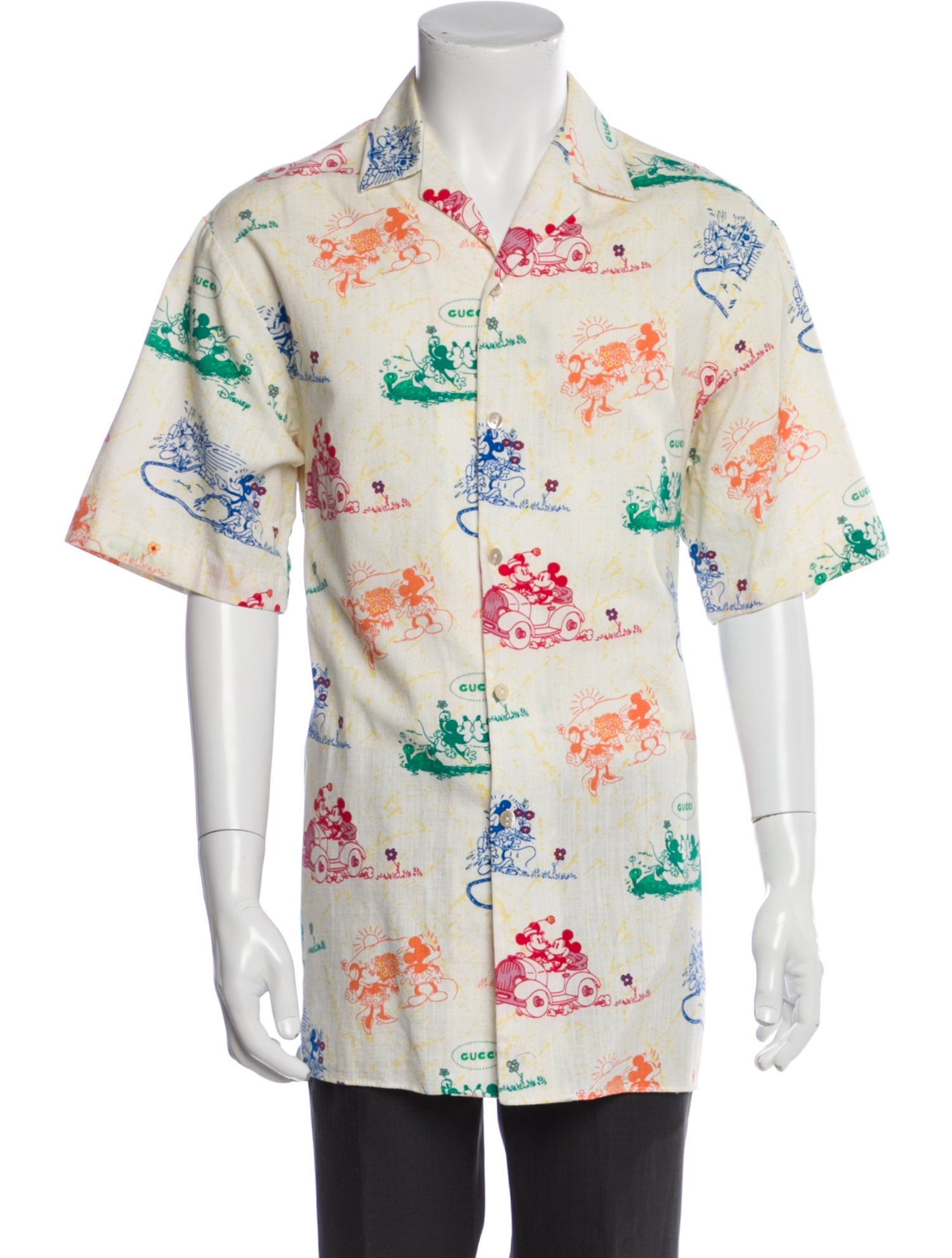 Gucci x Disney Floral Print Short Sleeve Shirt
