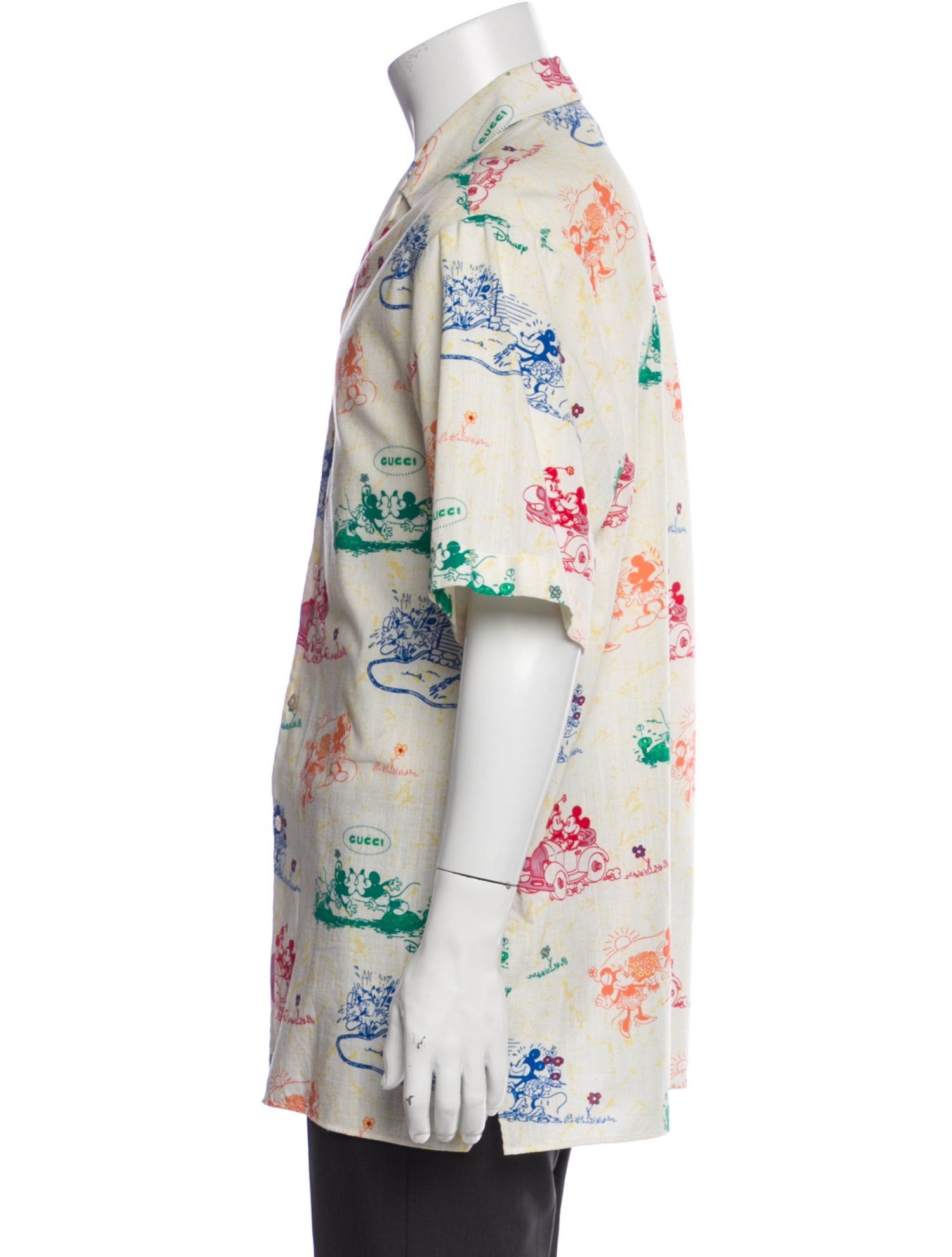Gucci x Disney Floral Print Short Sleeve Shirt