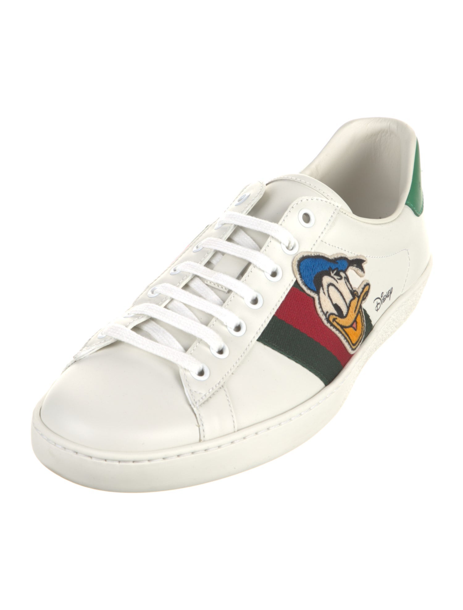 Gucci x Disney Web Accent Leather Sneakers