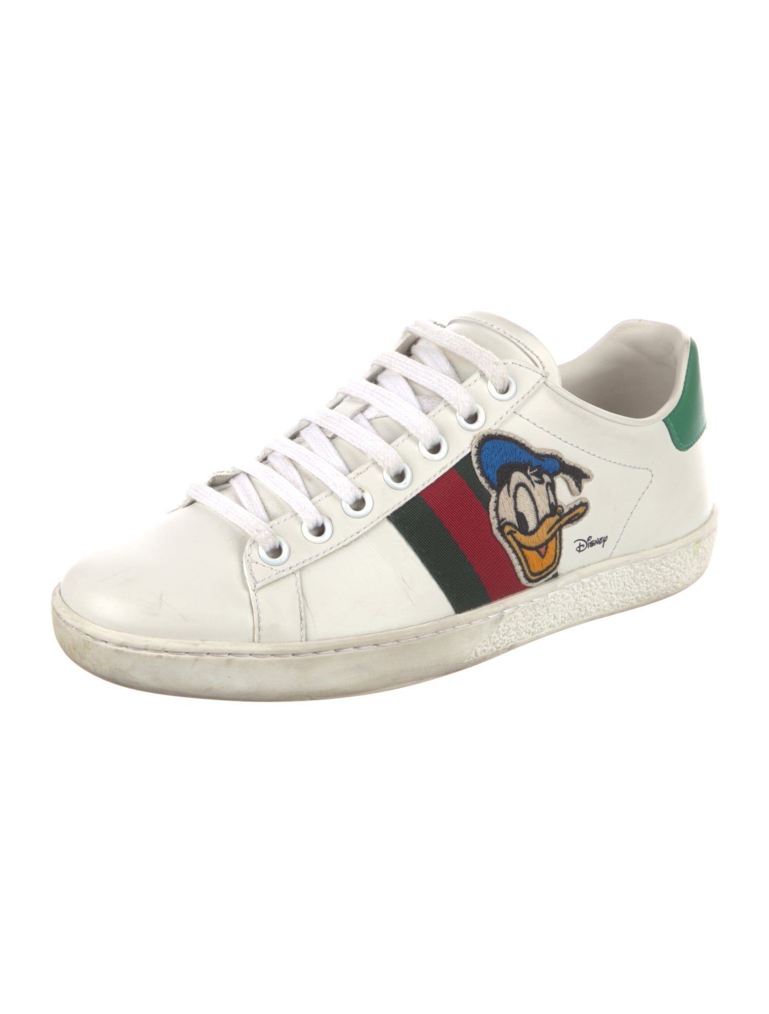 Gucci x Disney Web Accent Leather Sneakers