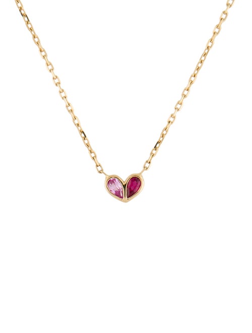 Gemella Jewels 18K Synthetic Ruby & Synthetic Sapphire Sweetheart Necklace