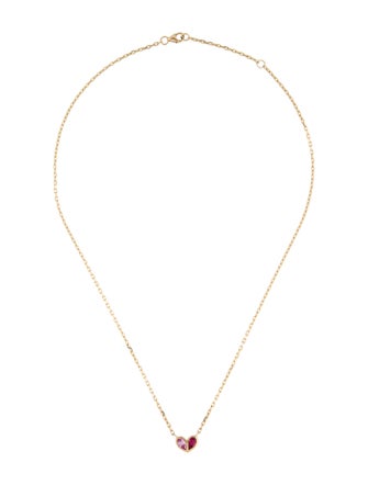 Gemella Jewels 18K Synthetic Ruby & Synthetic Sapphire Sweetheart Necklace