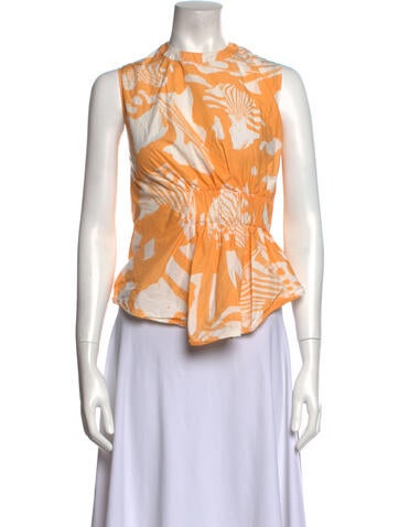 Genny Tops Floral Print Mock Neck Top Us2, It38 | XS