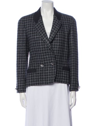 Genny Houndstooth Print Blazer