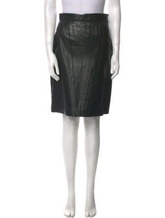 Genny Leather Knee-Length Skirt