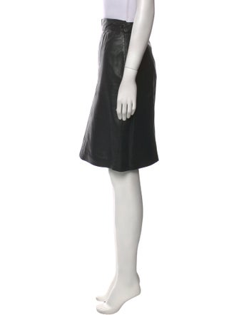 Genny Leather Knee-Length Skirt