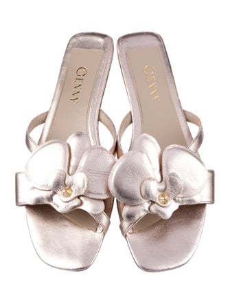 Genny Leather Studded Accents Slides