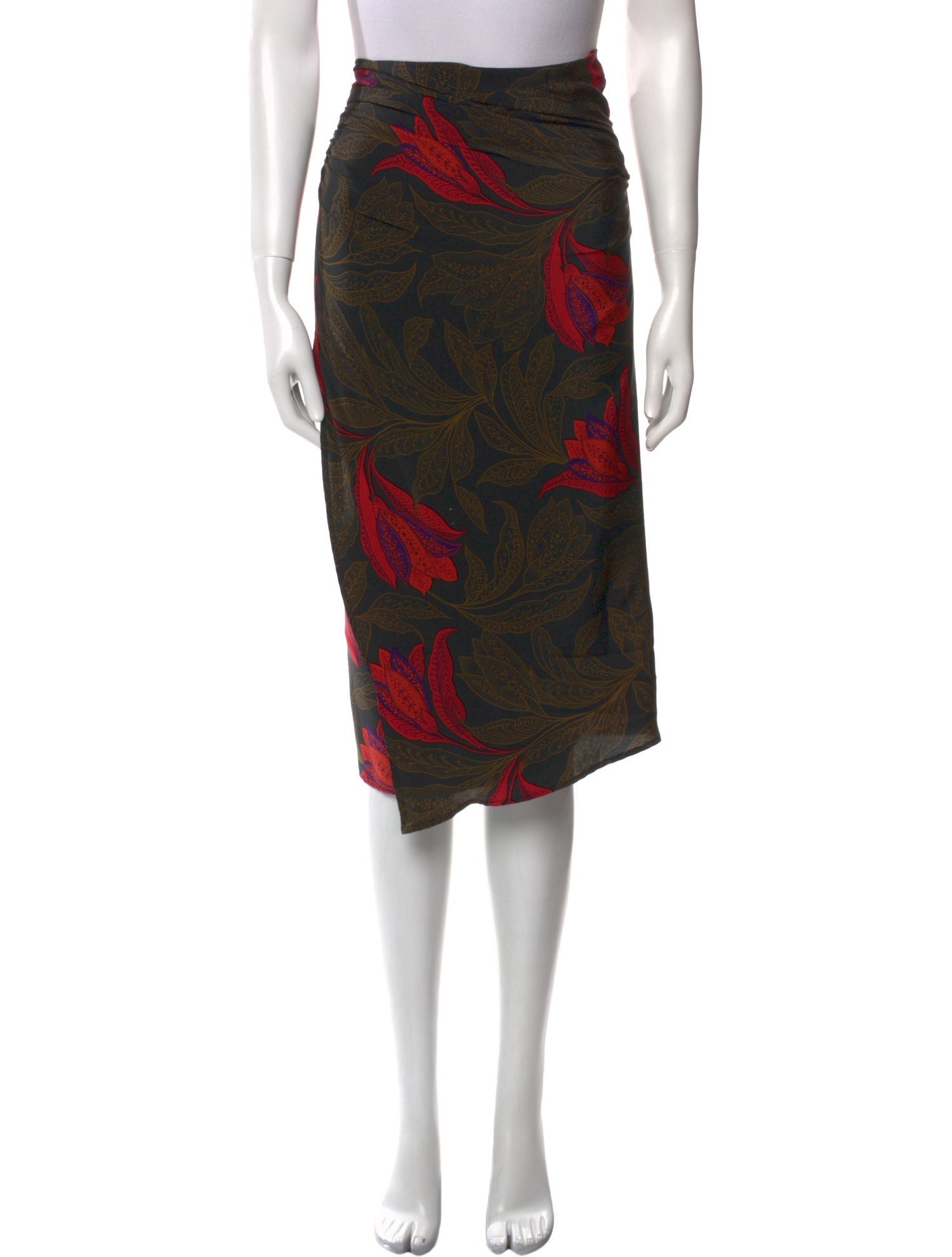 Genny Silk Midi Length Skirt