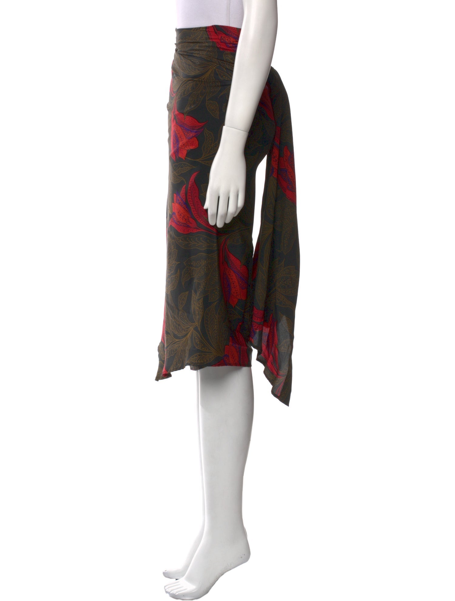 Genny Silk Midi Length Skirt