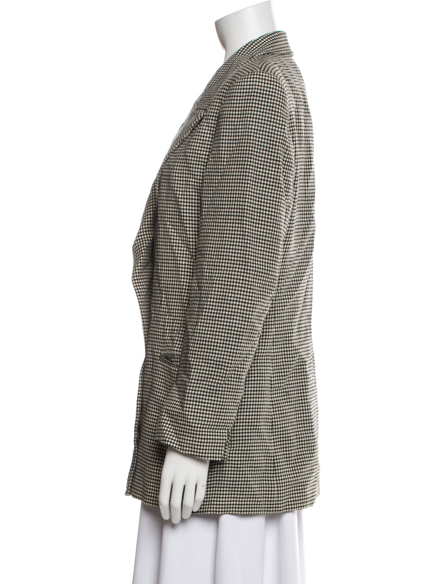 Genny Wool Plaid Print Blazer