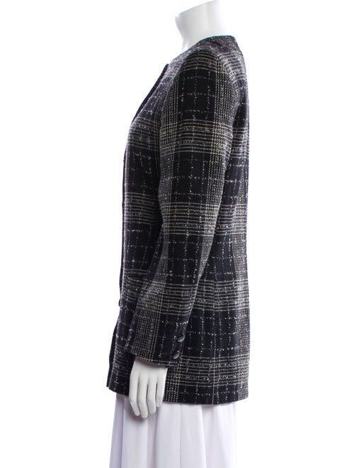 Genny Wool Plaid Print Evening Jacket