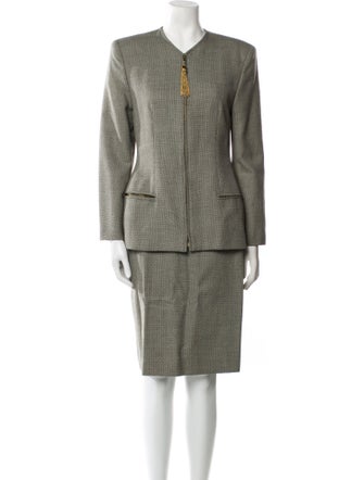 Genny Wool Tassel Accents Skirt Suit