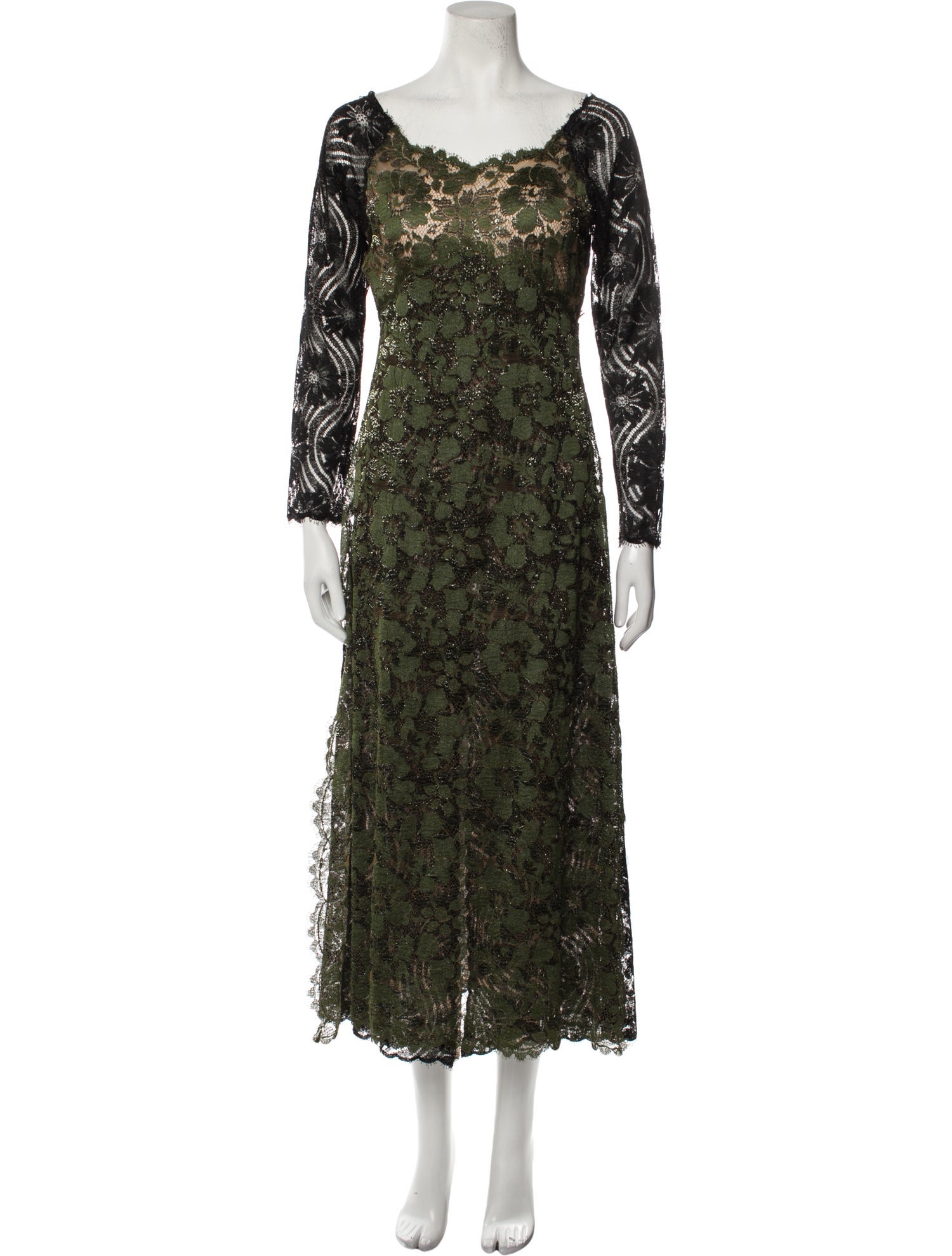 Geoffrey Beene Lace Pattern Long Dress