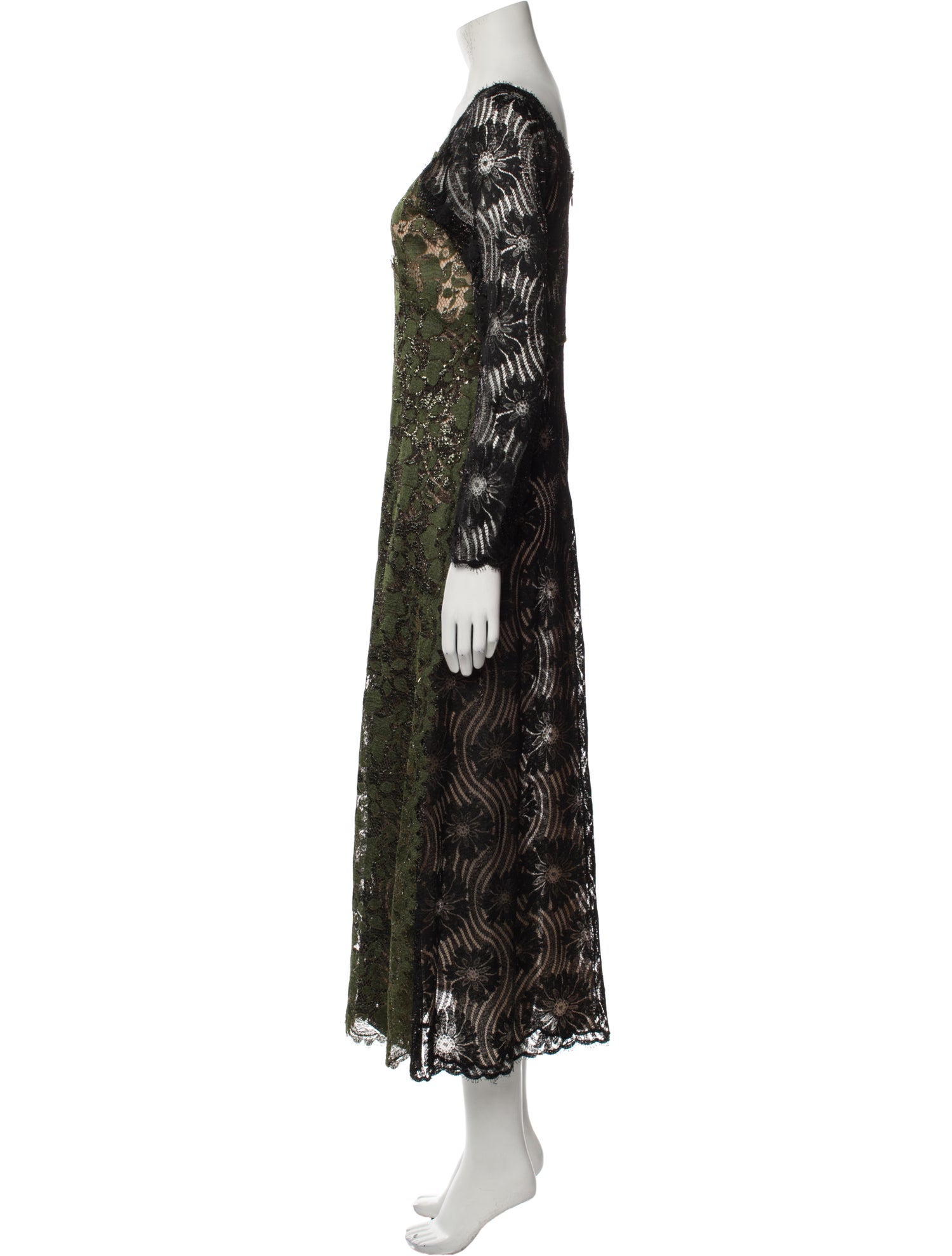 Geoffrey Beene Lace Pattern Long Dress