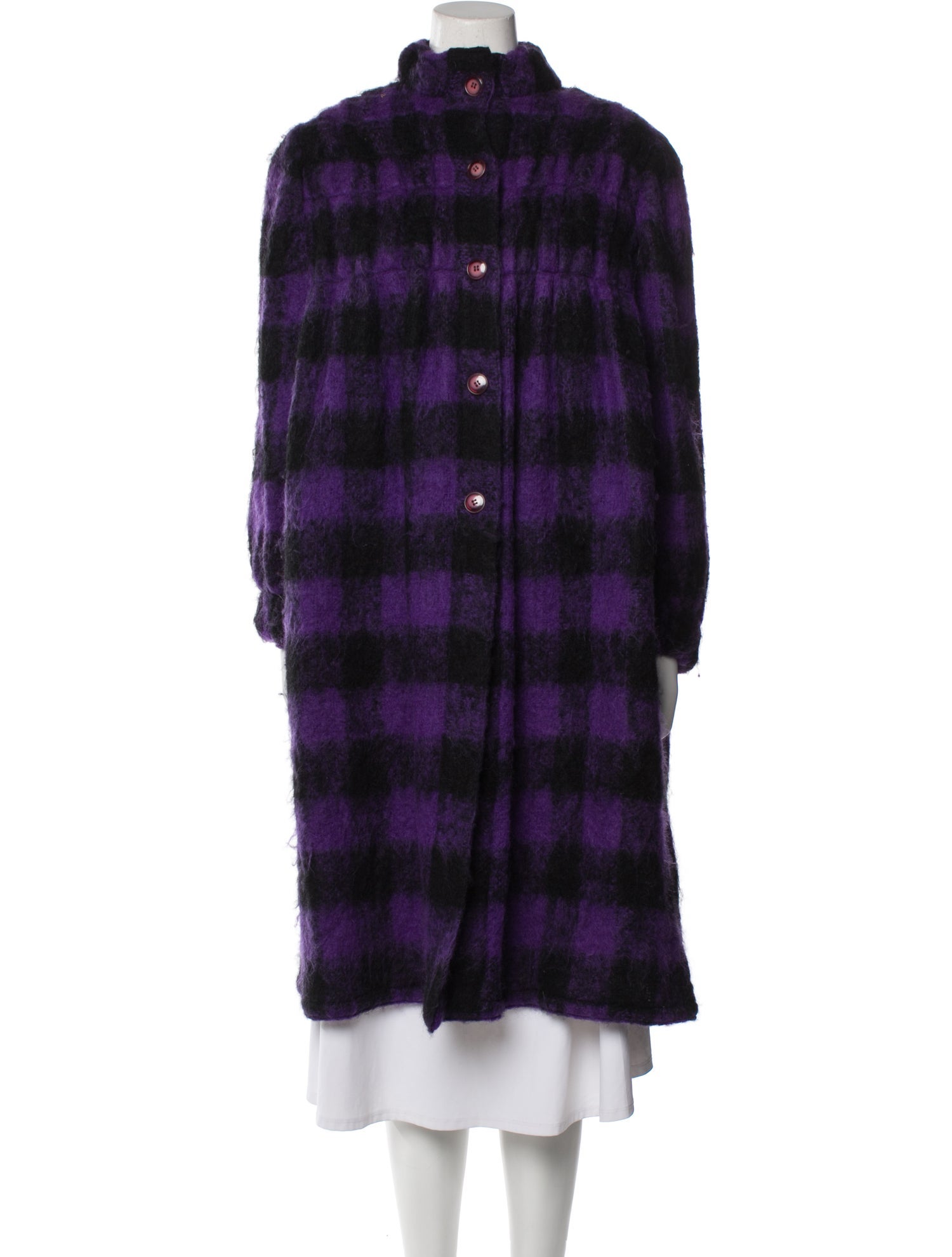 Geoffrey Beene Plaid Print Coat