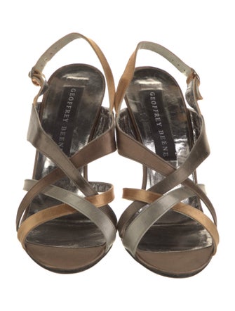 Geoffrey Beene Satin Slingback Sandals