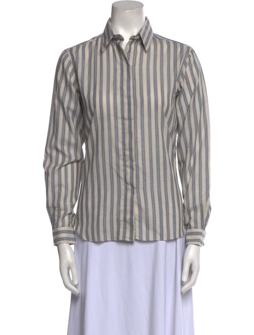 Geoffrey Beene Striped Long Sleeve Button-Up Top