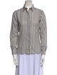 Geoffrey Beene Striped Long Sleeve Button-Up Top