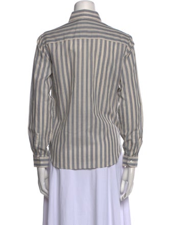 Geoffrey Beene Striped Long Sleeve Button-Up Top
