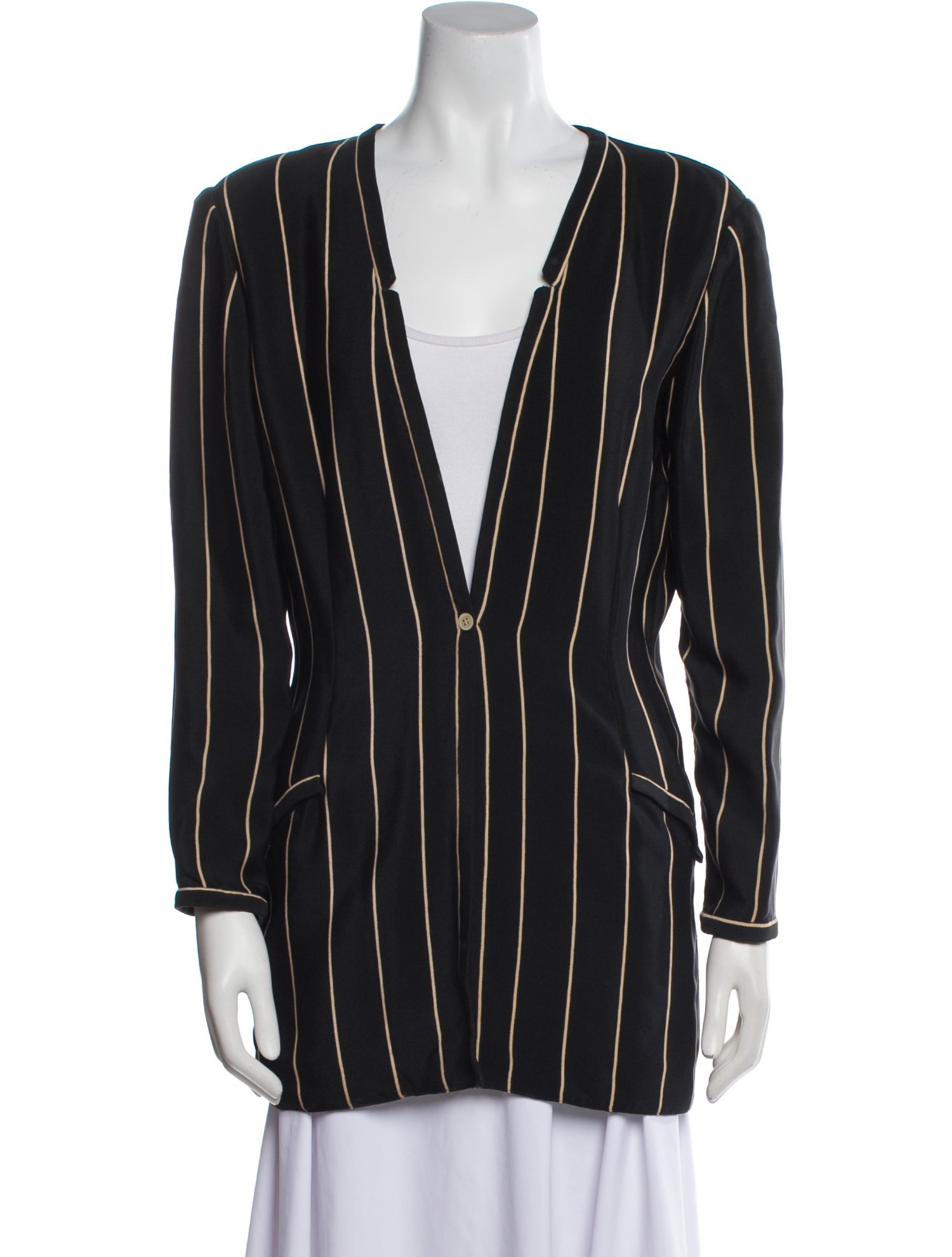 Geoffrey Beene Silk Striped Evening Jacket