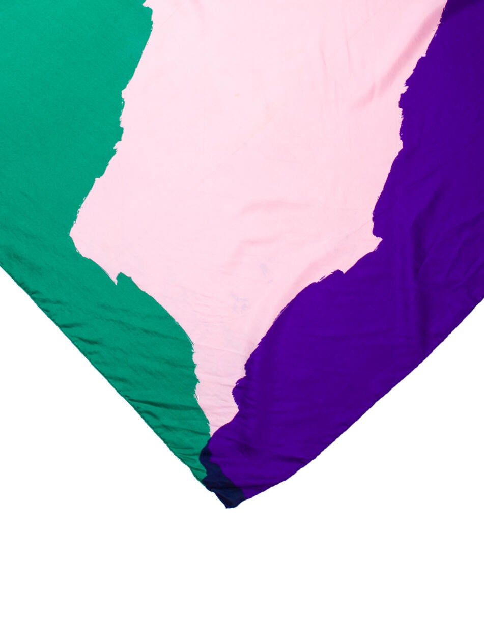 Geoffrey Beene Silk Colorblock Pattern Scarf