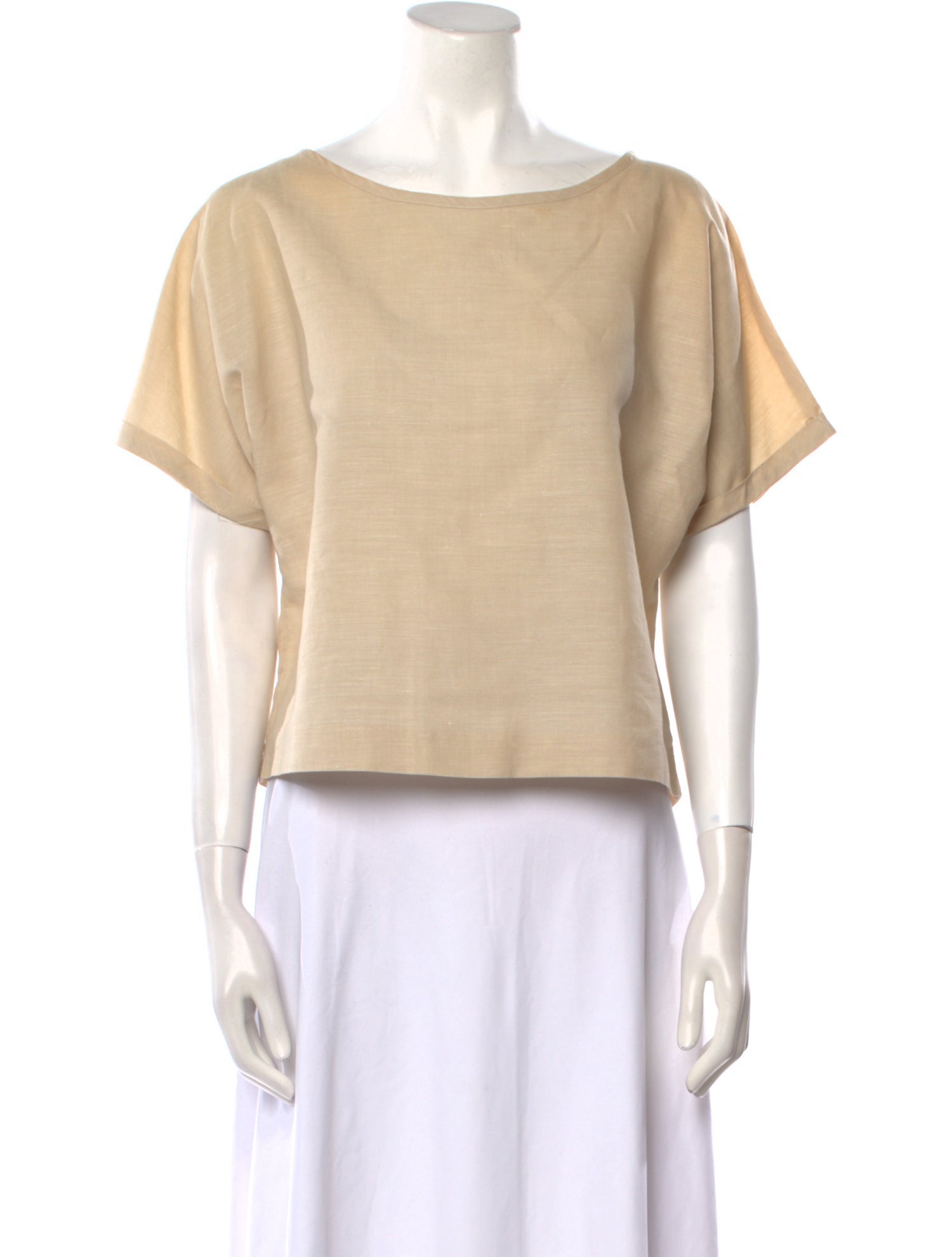 Geoffrey Beene Bateau Neckline Short Sleeve Crop Top