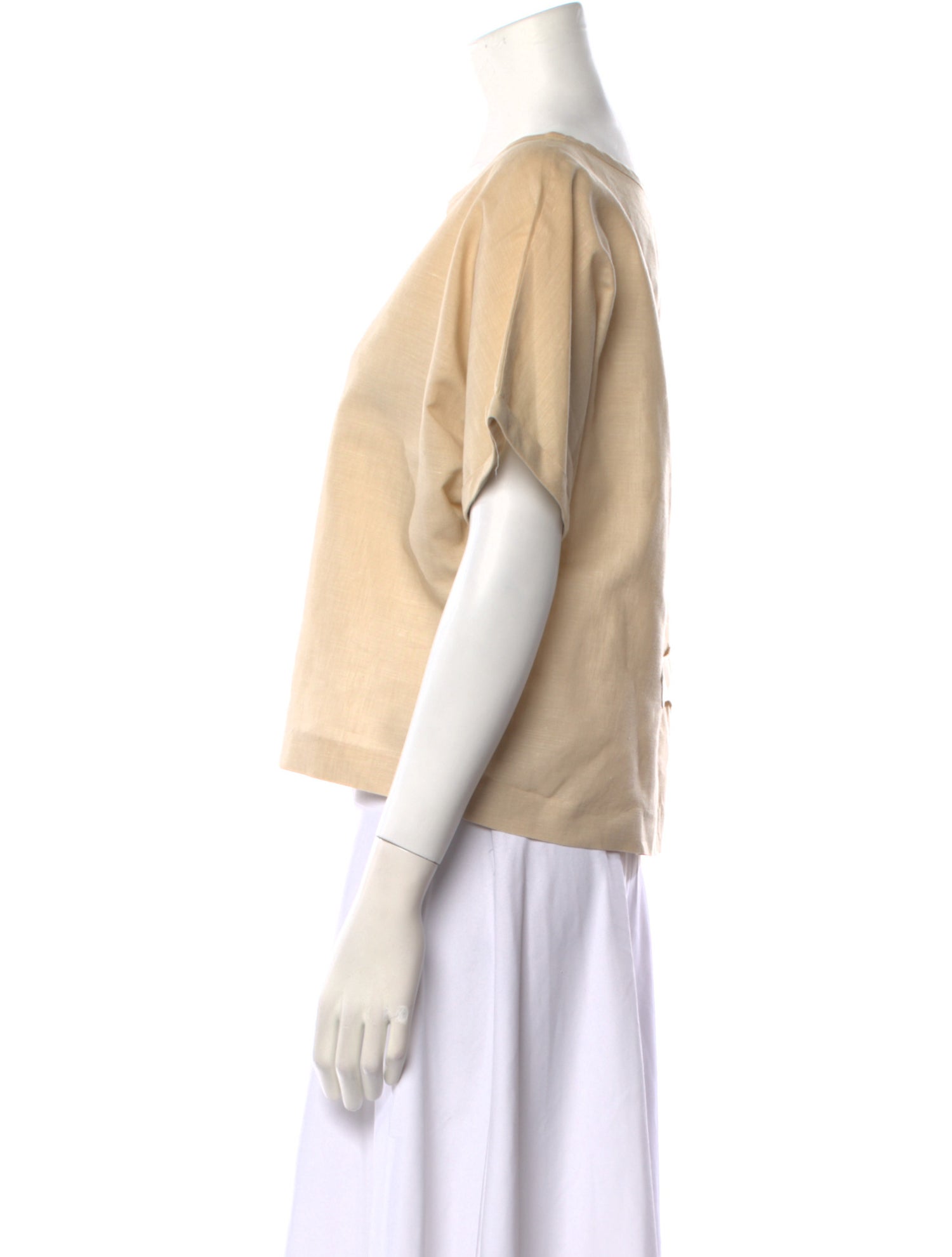 Geoffrey Beene Bateau Neckline Short Sleeve Crop Top