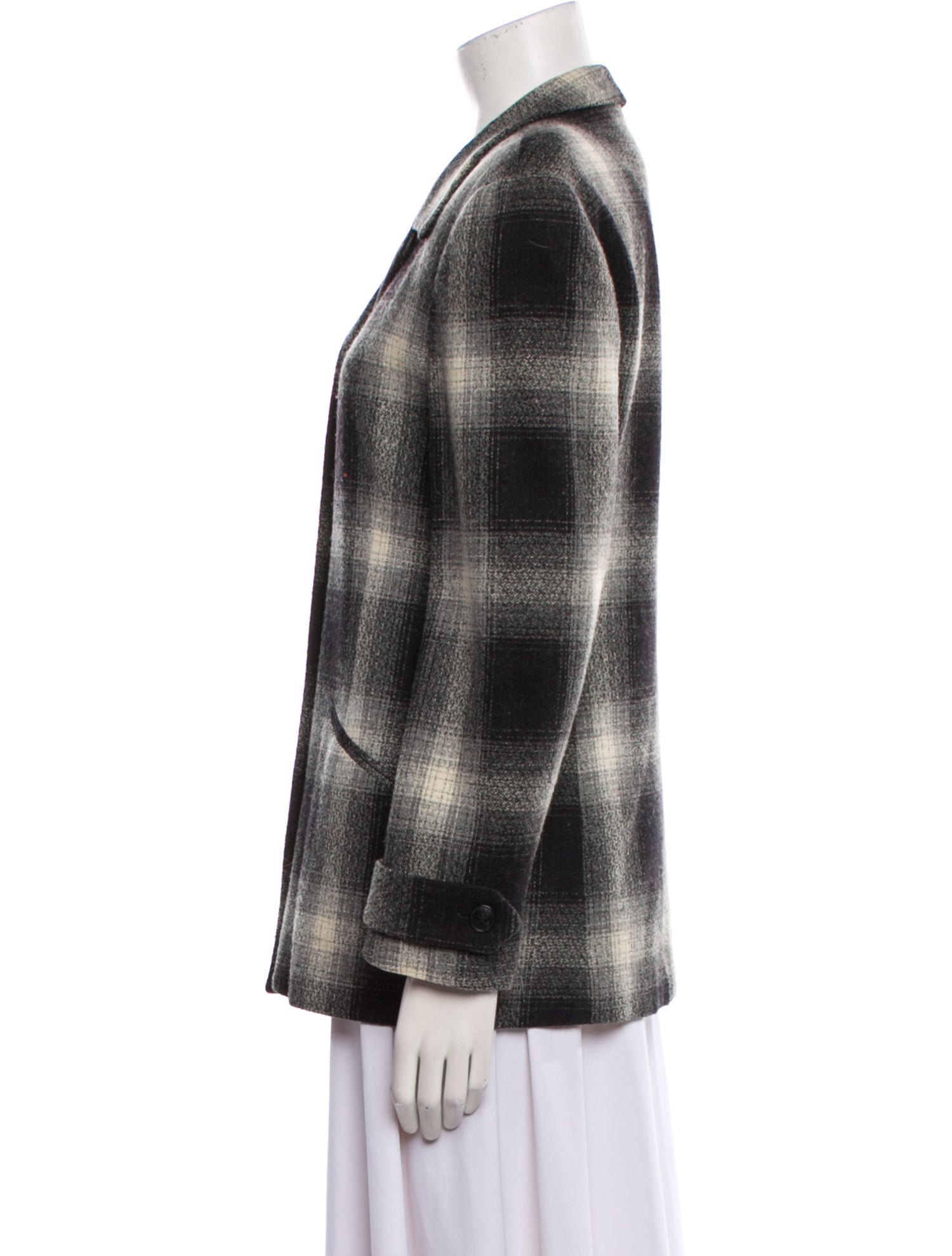 Geoffrey Beene Wool Plaid Print Blazer