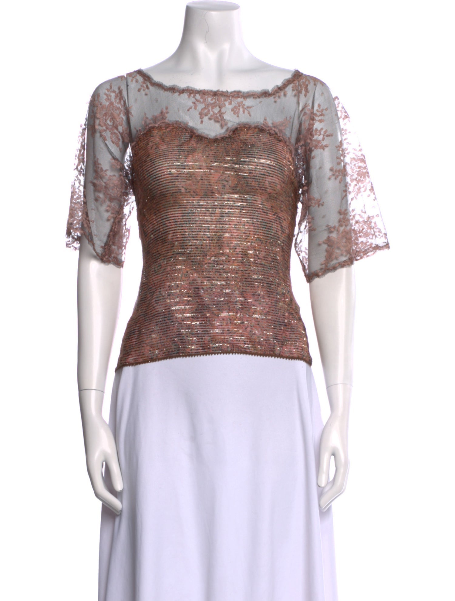 Geoffrey Beene Vintage Lace Pattern Top