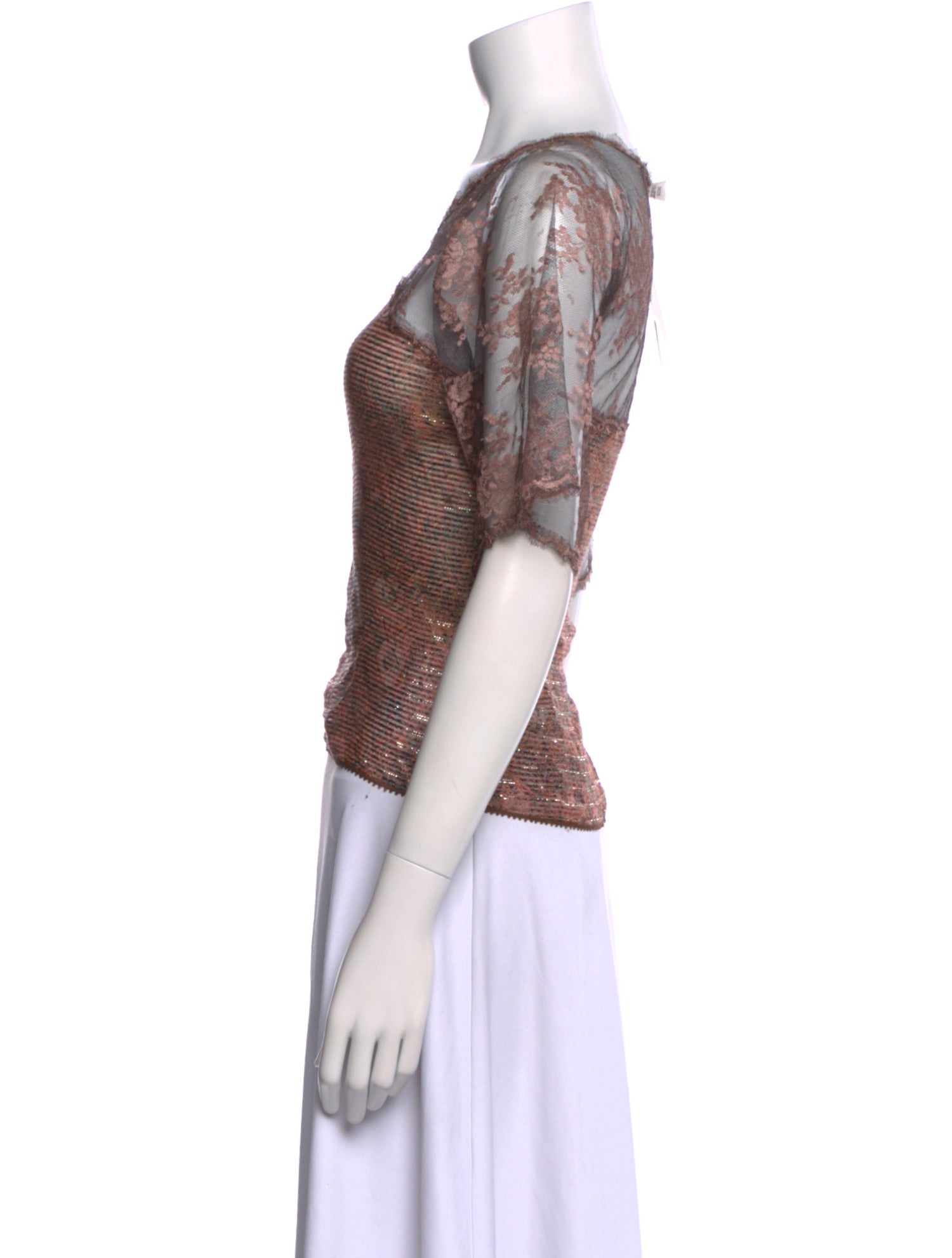 Geoffrey Beene Vintage Lace Pattern Top
