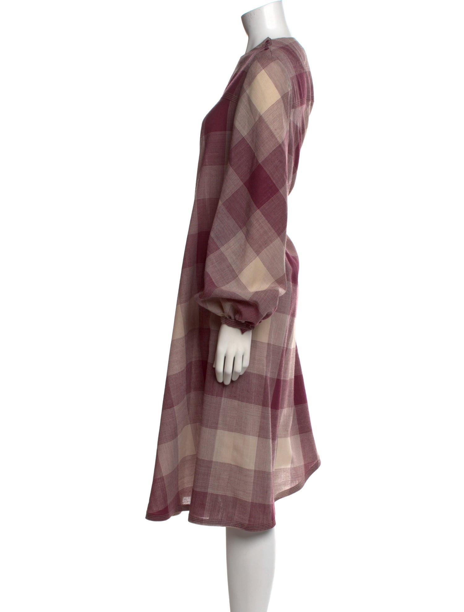 Geoffrey Beene Plaid Print Midi Length Dress