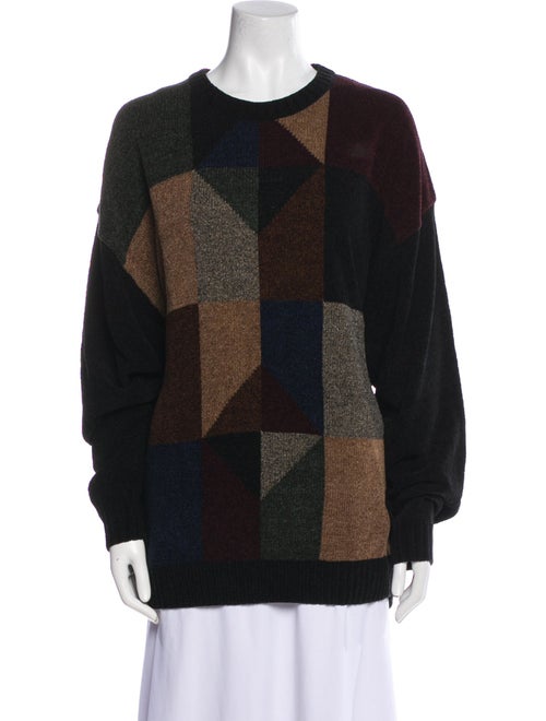 Geoffrey Beene Colorblock Pattern Crew Neck Sweater