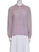 Geoffrey Beene Mock Neck Long Sleeve Button-Up Top