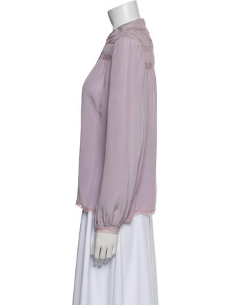 Geoffrey Beene Mock Neck Long Sleeve Button-Up Top