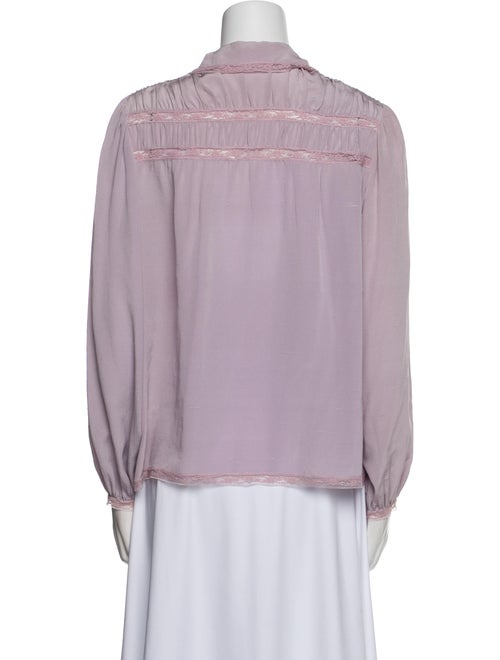 Geoffrey Beene Mock Neck Long Sleeve Button-Up Top