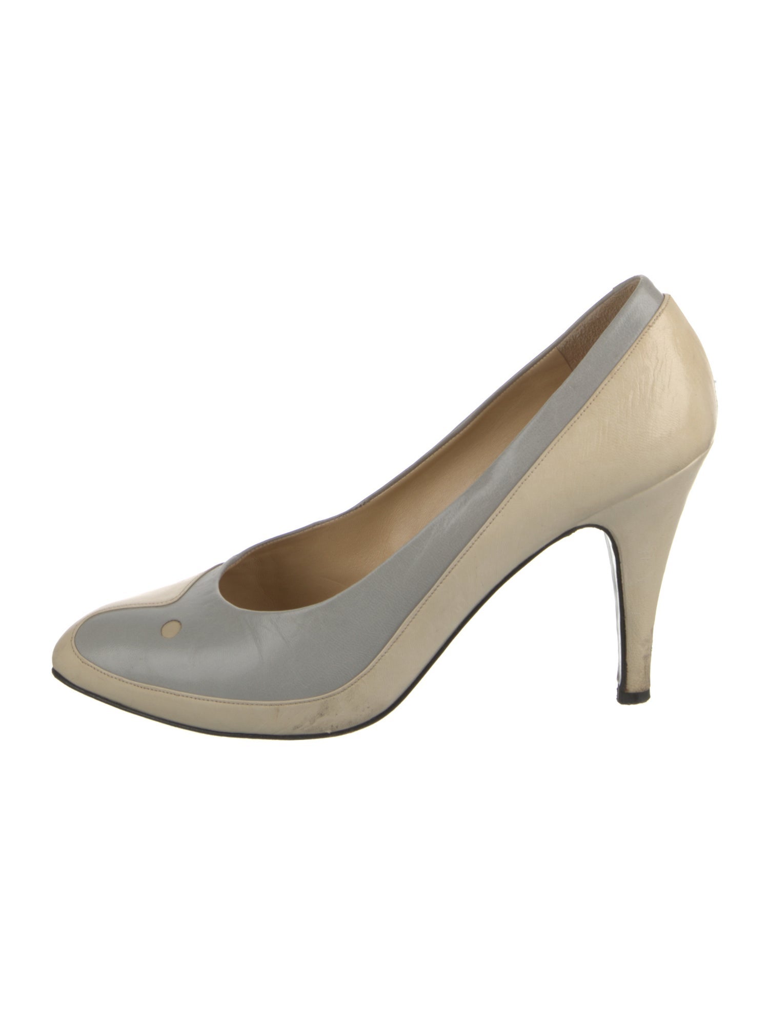 Geoffrey Beene Satin Colorblock Pattern Pumps