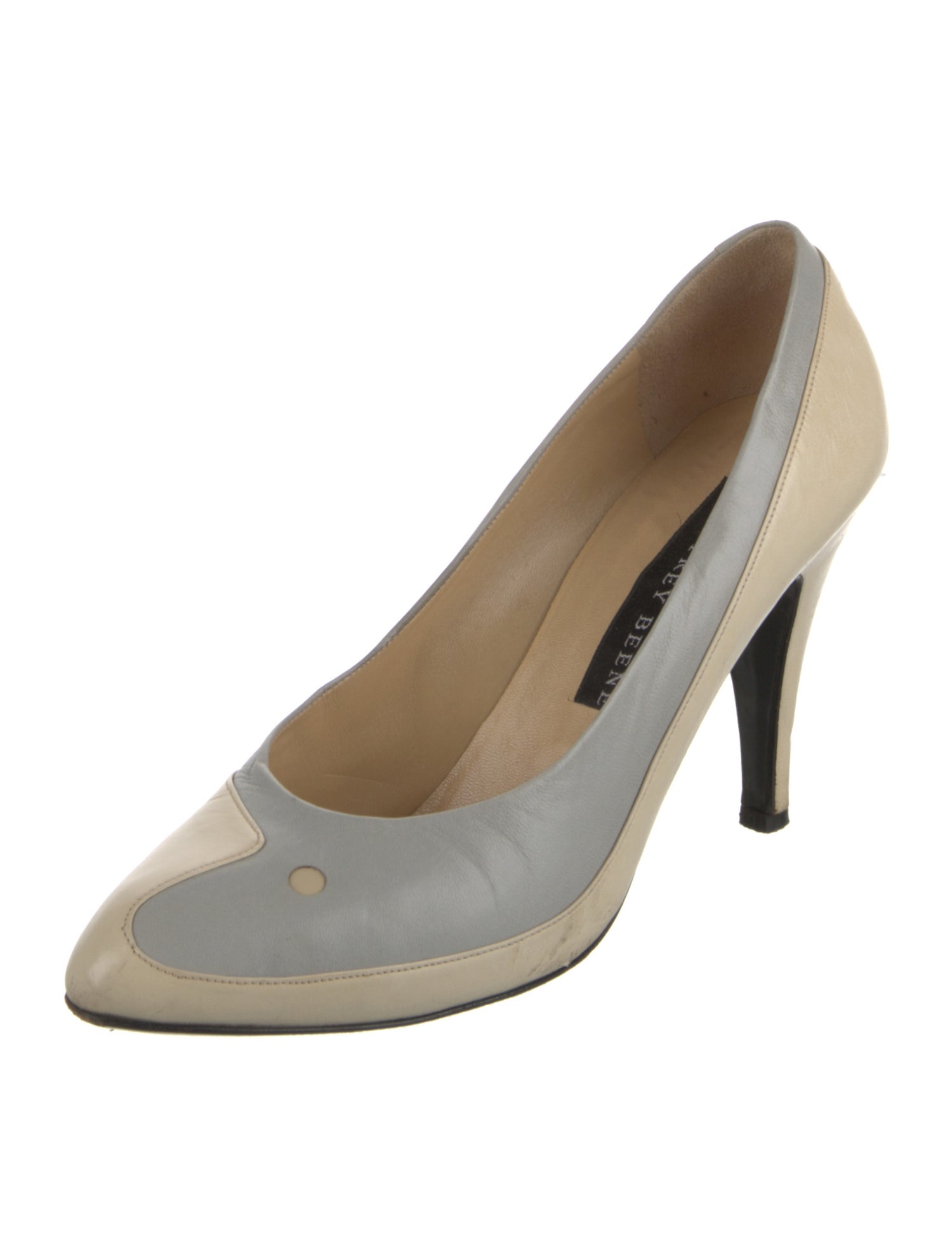 Geoffrey Beene Satin Colorblock Pattern Pumps
