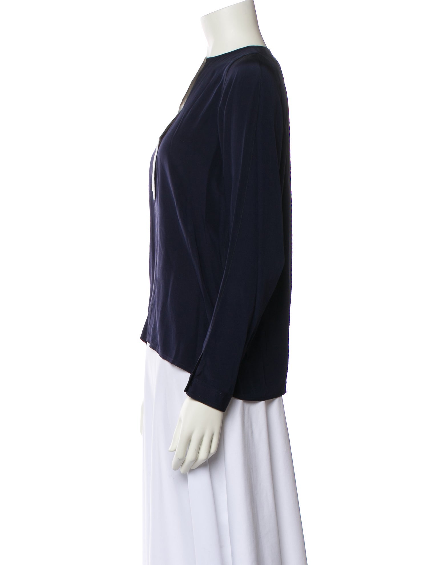 Geoffrey Beene V-Neck Long Sleeve Blouse