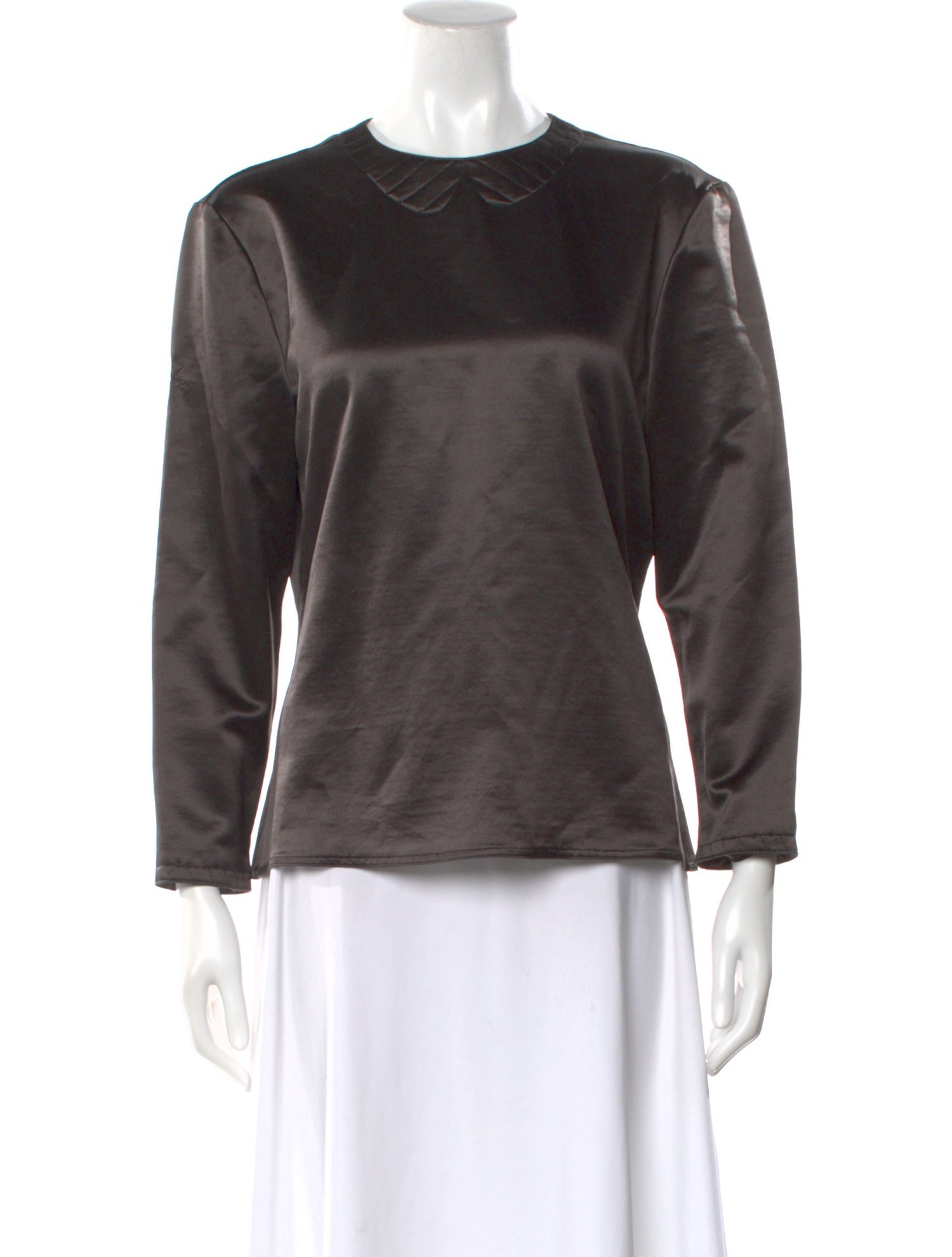 Geoffrey Beene Crew Neck Long Sleeve Blouse