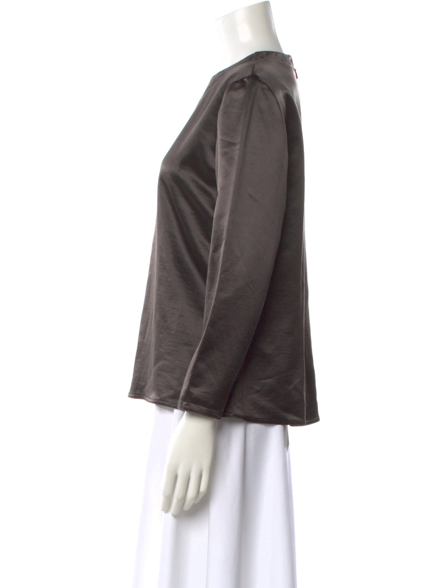 Geoffrey Beene Crew Neck Long Sleeve Blouse